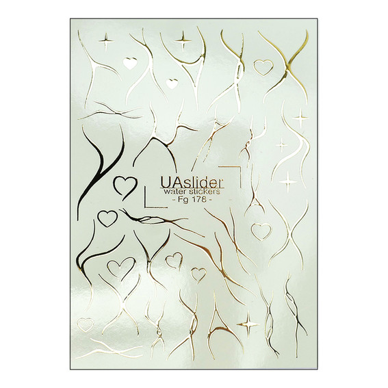 Slider design UAslider foil gold lines and hearts №Fg 178 - Фото №1