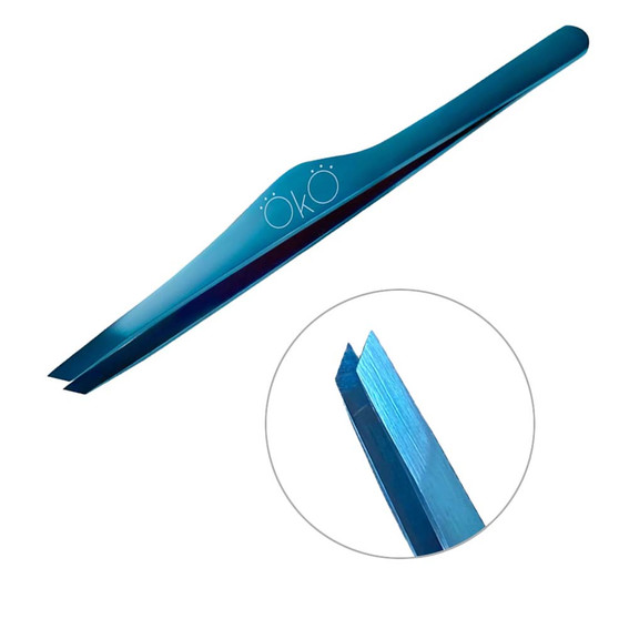 Augenbrauenpinzette OKO Blue Magic Premium abgeschrägt, handgeschärft - Фото №1