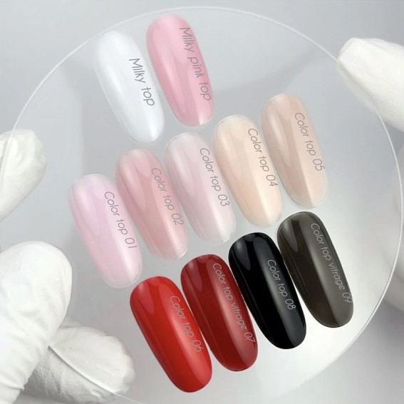 Топ NAILSOFTHEDAY Color top Vitrage 07 без липкого слоя глубокий полупрозрачный бордовый 10 мл - Фото №5