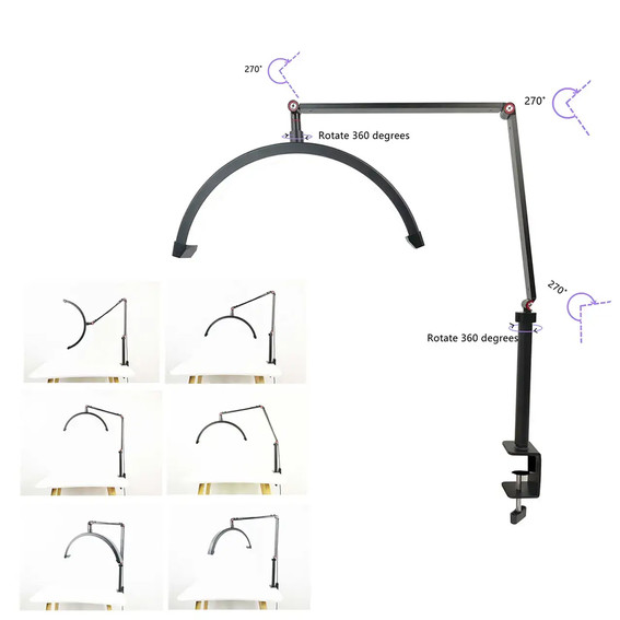 Halbmondlampe MASTER mit Klemme schattenlos LED 400*200*40 mm 20W schwarz - Фото №4
