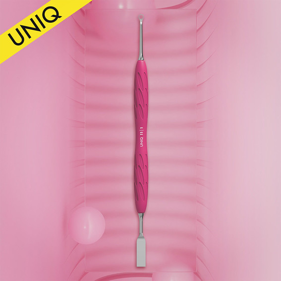 STALEKS Manicureduwer met siliconen handvat UNIQ 11 TURE 1 (platte rechte pusher + ring) - Фото №2