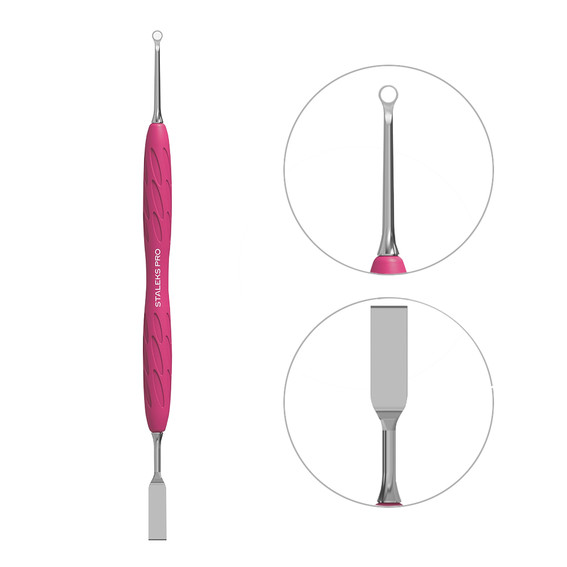 STALEKS Manicureduwer met siliconen handvat UNIQ 11 TURE 1 (platte rechte pusher + ring) - Фото №1