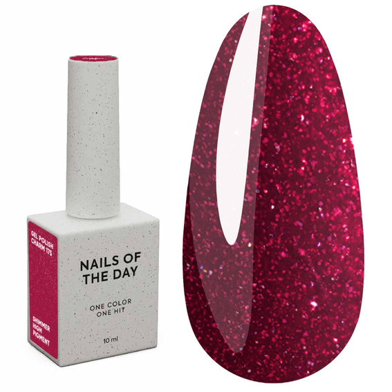 NAILSOFTHEDAY Let's Special Charm hybride nagellak, donkerroze met glans, 10 ml - Фото №1