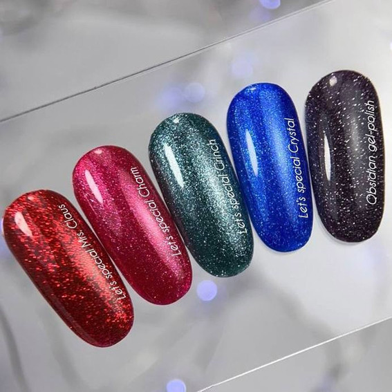 Gel polish NAILSOFTHEDAY Let's Special Crystal deep blue with shimmer 10 ml - Фото №4