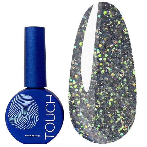 Nageltop Touch Twinkle Top 02 transparent mit grünem Glitzer und reflektierendem Schimmer 13 ml - Фото №1