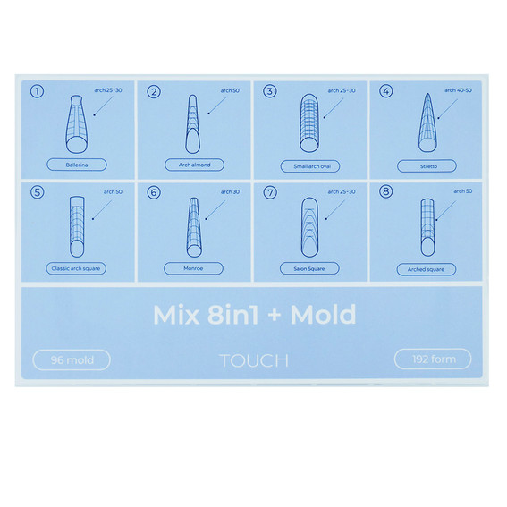Upper forms TOUCH Mix 8in1 + mold 288 pcs - Фото №4