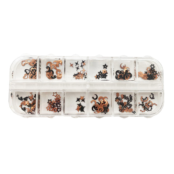 Nageldeko-Set MANY BEAUTY 12in1 verschiedene Formen (Metal-B-M6)