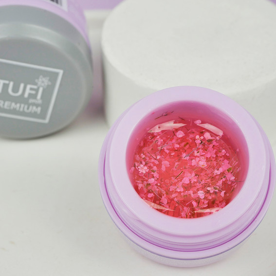 Gellack TUFI profi PREMIUM Bloom №01 mit getrockneten Wandelröschenblüten 5ml (0295301) - Фото №5