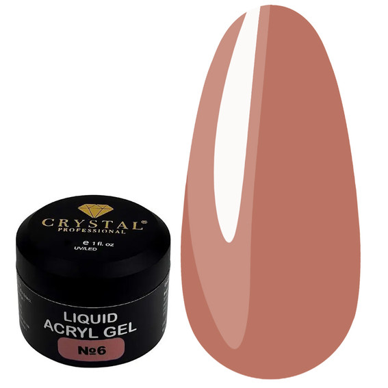 Acrylgel voor nagels Crystal Liquid Acryl Gel №6 beige 15 ml - Фото №1