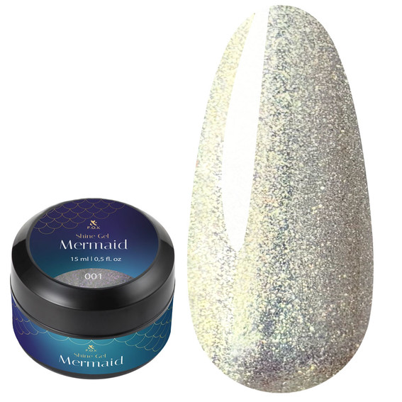 F.O.X Shine Gel Mermaid 001 gouden parel 15 ml - Фото №1