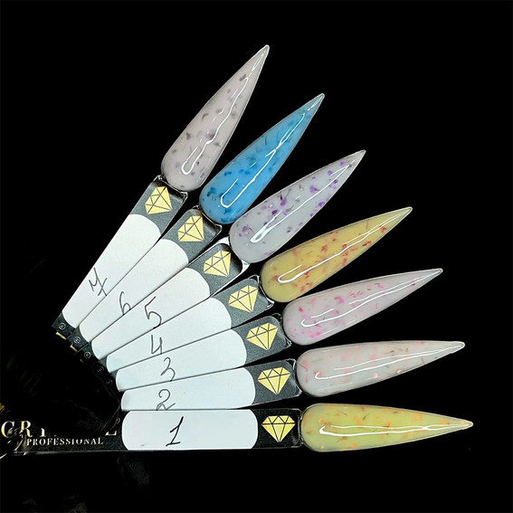 Гель для наращивания Crystal Builder Gel Spring Vibe №2 белый с сухоцветами 15 мл - Фото №2
