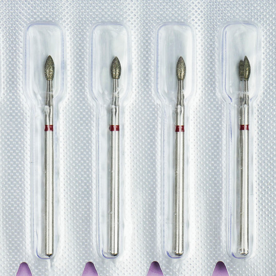 Diamant manicurefrees TUFI profi Nier 257 025R diameter 2,5 mm rood - Фото №2