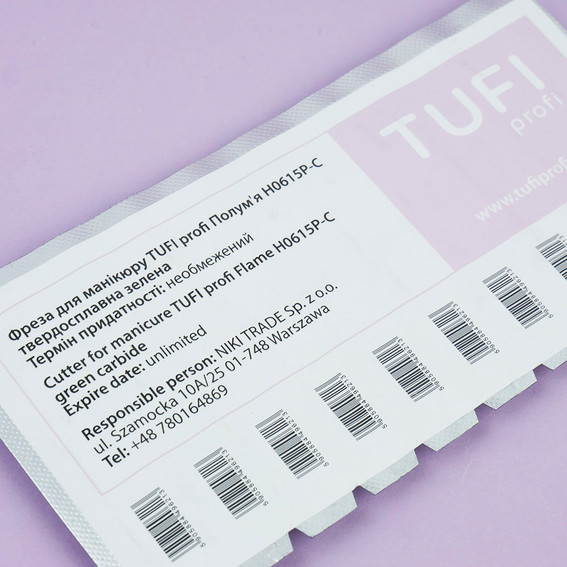 Manicurefrees TUFI profi Vlam H0615P-C hardmetaal groen - Фото №4
