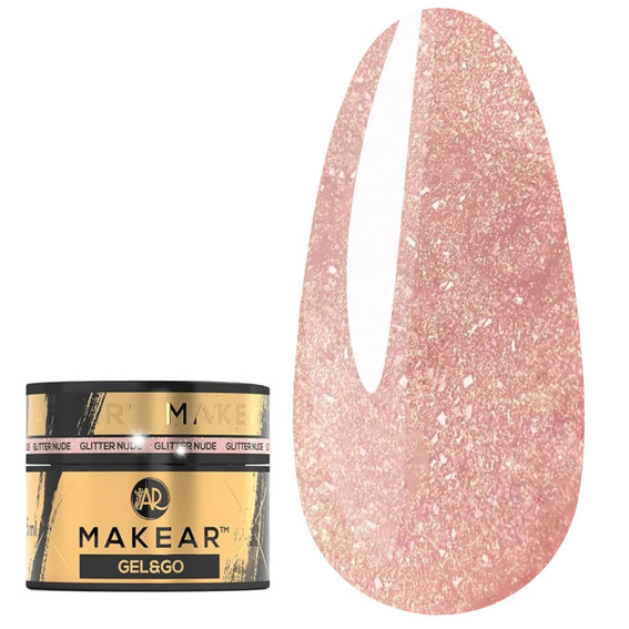 Гель для наращивания MAKEAR Gel&Go GG26 Glitter Nude 50 мл - Фото №1