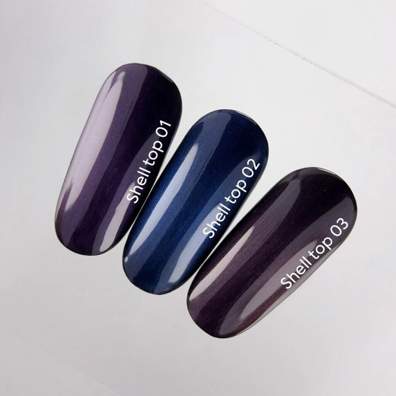 Тоp NAILSOFTHENIGHT Shell top 01 parel met paarse wrijving 10 ml - Фото №4