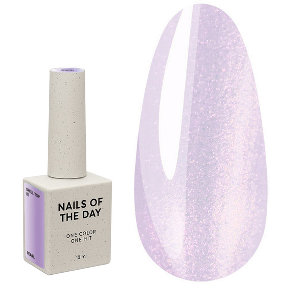 Тоp NAILSOFTHENIGHT Shell top 01 parel met paarse wrijving 10 ml - Фото №1
