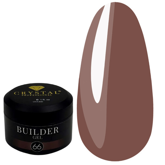 Гель для наращивания Crystal Builder Gel №66 кофейный 15 мл - Фото №1