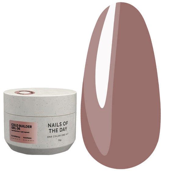 Gel for extension NAILSOFTHEDAY Cold Builder gel 06 dark beige 15 ml - Фото №1
