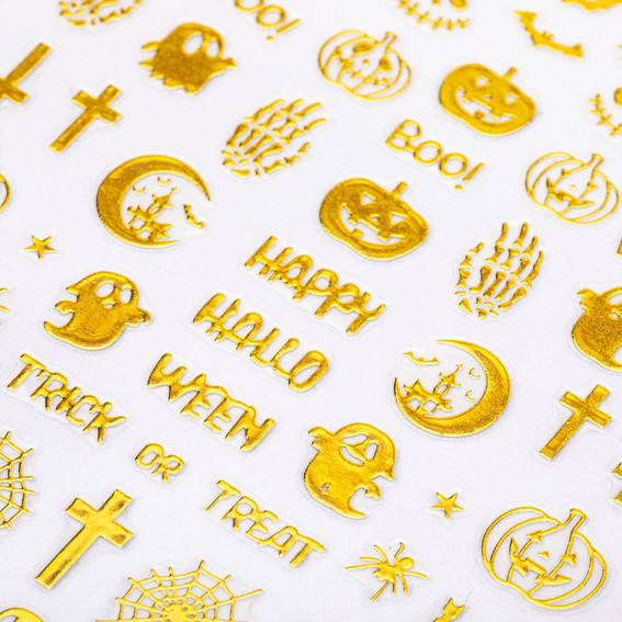 Наклейки для ногтей GNBLab halloween золото R233 - Фото №2