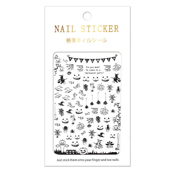 Nagelstickers GNBLab halloween zilver R234 - Фото №3