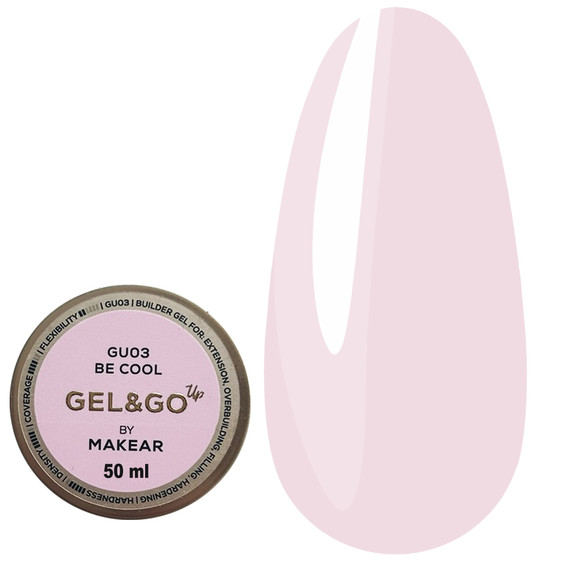 Gel voor extensions MAKEAR Gel&Go Up GU03 Be Cool 50 ml - Фото №1