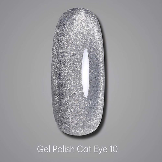 Gel polish DARK Cat Eye 10 silver 10 ml - Фото №3