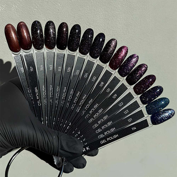 Nagellack-Gel, DARK 164l braun mit Schimmer, 6 ml - Фото №5