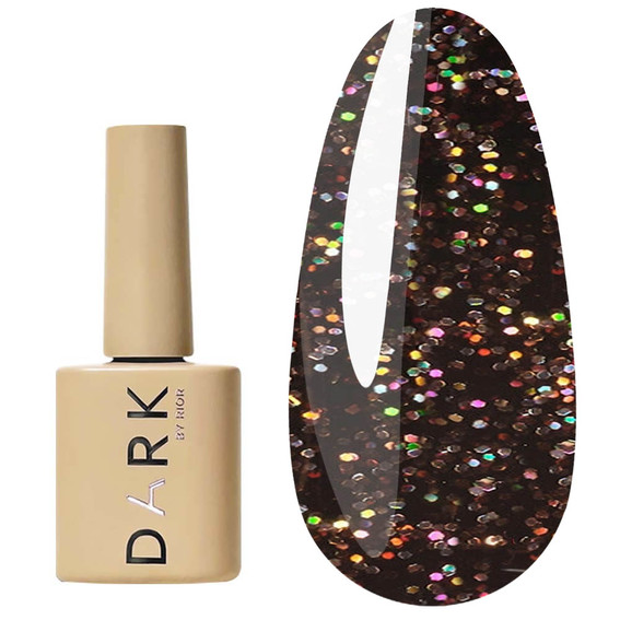 Nagellack-Gel, DARK 164l braun mit Schimmer, 6 ml - Фото №1