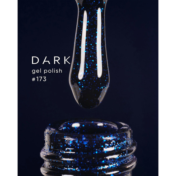 Gellak DARK 173 kobalt met glitter 10 ml - Фото №2