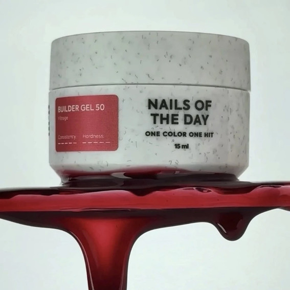 Гель для наращивания NAILSOFTHEDAY Builder gel 050 Vitrage красный 15 мл - Фото №4
