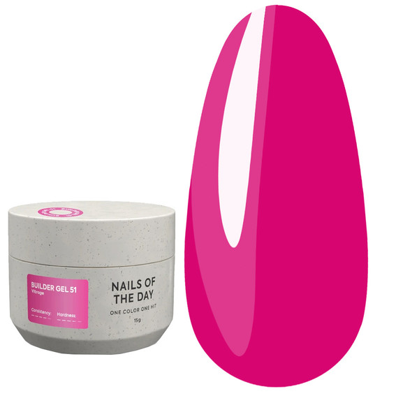 Gel voor extensions NAILSOFTHEDAY Builder gel 051 Vitrage roze 15 ml - Фото №1