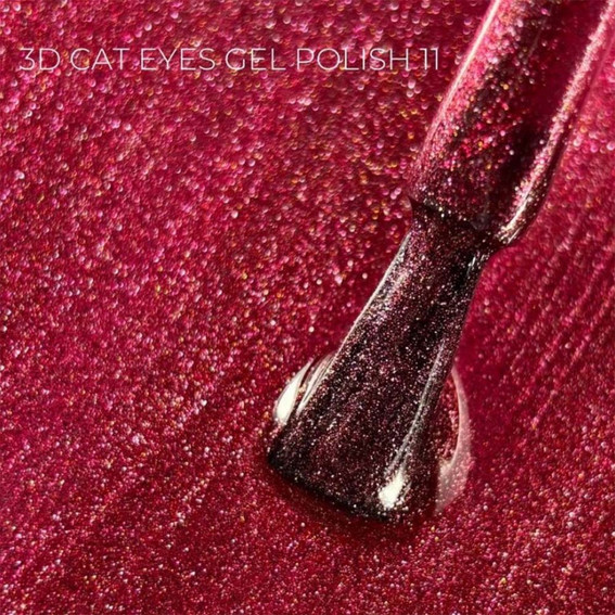 Гель-лак Touch 3D Cat Eyes Gel Polish 11 малиновый 9 мл - Фото №2