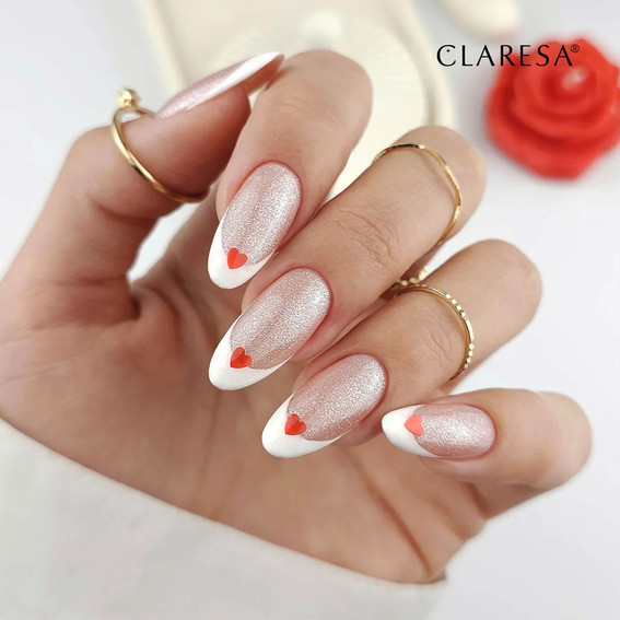 Gel-Nagellack Claresa LA LA LOVE 1  Hellrosa mit Glitzer, 5 g - Фото №2