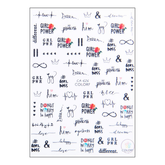 Nagelstickers GNBLab dunne zelfklevende valentijnskaarten CA-626 - Фото №1