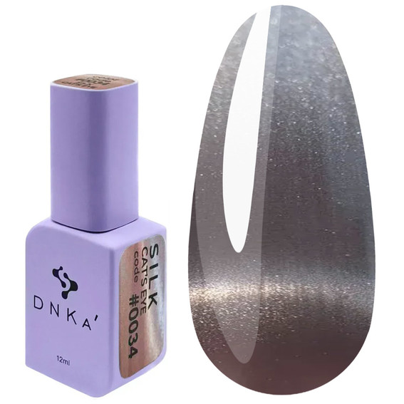 Gel-Nagellack DNKa CAT'S EYE SILK Nr. 0034, Fliedergrau, 12 ml - Фото №1