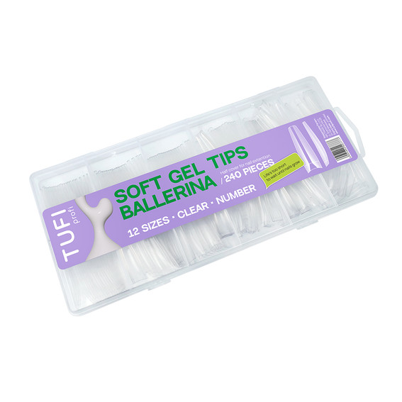 Geltips TUFI profi Half Cover Soft Gel Tips Ballerina Transparant 240 stuks (0326344) - Фото №2