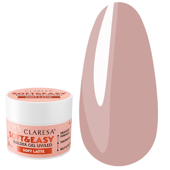 Gel voor extensions CLARESA SOFT&EASY SOFT LATTE 45 g - Фото №1