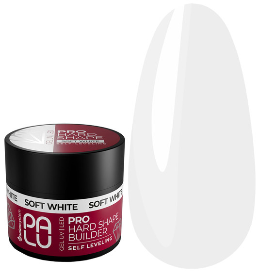 Gel voor extensions PALU PRO HARD SHAPE BUILDER GEL SOFT WHITE 45 g - Фото №1