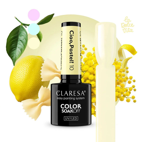 Gel-Nagellack Claresa Ciao Pastell! 10 Hellgelb, 5 ml - Фото №5
