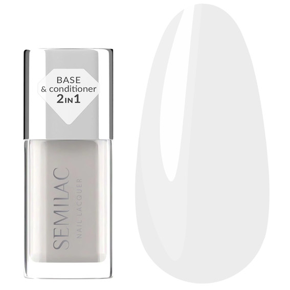 База для классического лака Semilac Nail Lacquer Smoothing Base 9 мл - Фото №1