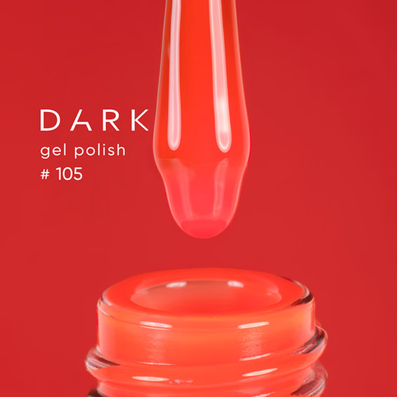 Gellak DARK New collection 105 neon rood-oranje 10 ml - Фото №2