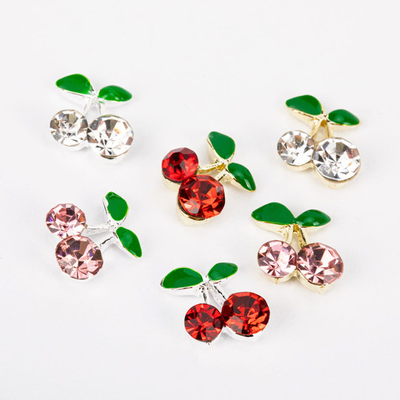 Nagelkunst in een doosje kersenbloesems met zirkonen gemengde kleuren 30 stuks - Фото №4