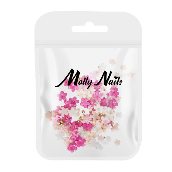 Molly Nails Acryl-Blumen-Nageldesign, gemischte Farben, 150 Stück + Kugeln, Nr. 1 - Фото №1