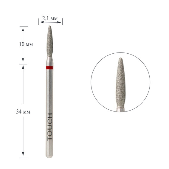 Diamantfrees TOUCH ronde vlam rood 2,1 mm - Фото №1