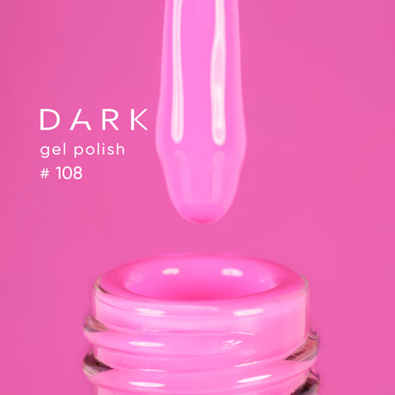 Gellak DARK 108 rijk roze 10 ml - Фото №2