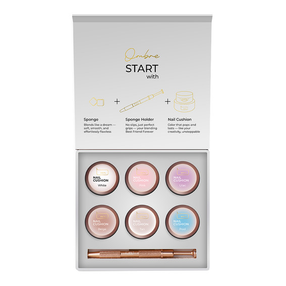 HEYLOVE Weißes 6-teiliges Ombré-Gel-Set - Фото №1