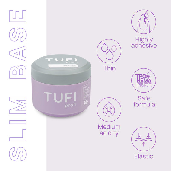 Vloeibare kleefbasis TUFI profi SLIM BASE transparant 30 ml (0333819) - Фото №3
