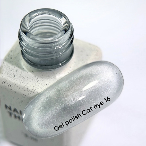 Gellak NAILSOFTHEDAY CAT EYE 16 doorschijnend grijs 6 ml - Фото №2