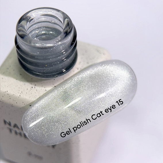 Gellak NAILSOFTHEDAY CAT EYE 15 doorschijnend zilver 6 ml - Фото №2