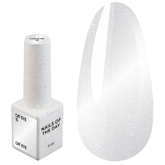 Gellak NAILSOFTHEDAY CAT EYE 15 doorschijnend zilver 6 ml - Фото №1